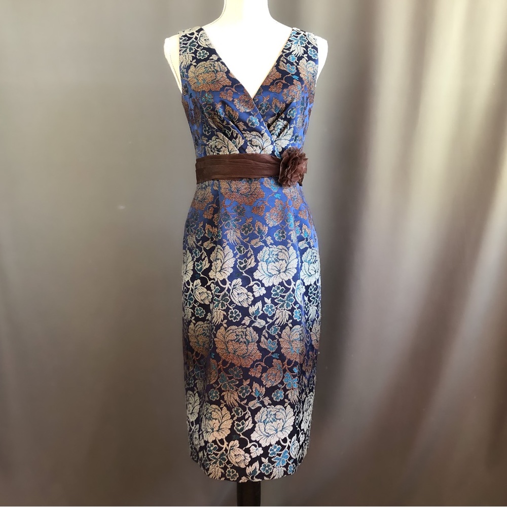 David Meister Floral Brocade Cocktail Dress